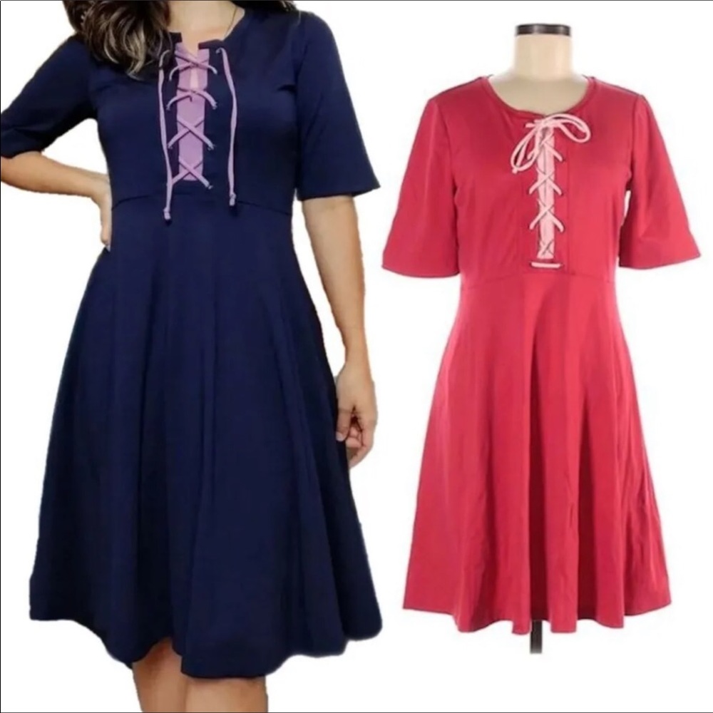 Anthropologie NWOT Maeve red fit and flare dress